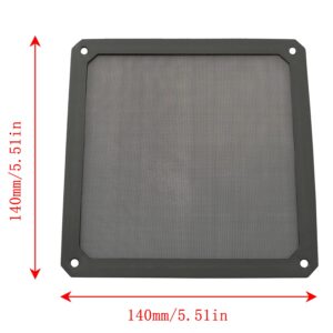 ZYAMY 4pcs 140mm PC Fan Dust Filter Magnetic Frame Computer Fan Grills Dust Mesh PC Cooler Filter Screen Dustproof Case Covers 14cm x 14cm, Black