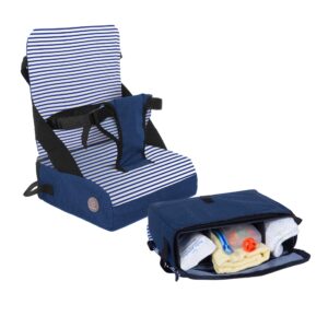 dreambaby grab 'n go travel booster seat with storage compartment, tall back for added comfort