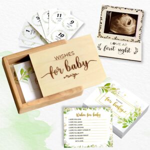 97 decor wishes for baby box - baby shower guest book alternatives, 50 pcs baby advice cards for baby shower book, well wish cards for baby shower keepsake box, baby shower games gifts