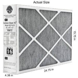 Lennox Healthy Climate Lennox X6672 16x25x5 Healthy Climate Carbon-Clean MERV 16 Filter Bundle with Same Day Supply Filter Change Reminder Magnet (2-Pack) 2 Count (Pack of 1)