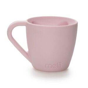 melii silicone bear mug for toddlers and kids - durable food-grade bpa-free cup for hot and cold beverages - fun bear-shaped with easy-grip handle, dishwasher safe - perfect gift for children - pink