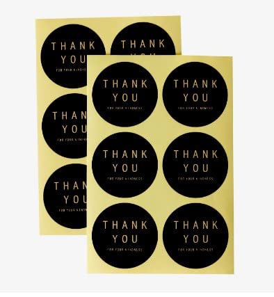 1.5'' Thank You for Your Kindness Stickers 120 Pcs 4 Design Round Square Classical Craft Thank You Sticker Kit for Greeting Cards Flower Bouquets Self-Adhesive Labels for Gift Wraps