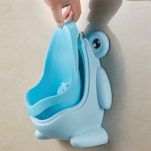 Perezy Baby Boy Urinal Infant Toddler Cartoon Frog Wall-Mounted Hook Potty Toilet Training Stand Vertical Boys Pee Toilet-, Blue