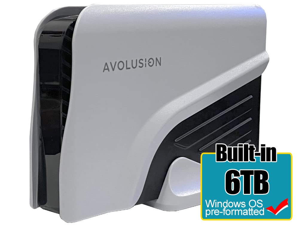 Avolusion PRO-Z Series 6TB USB 3.0 External Hard Drive for WindowsOS Desktop PC/Laptop (White) (Renewed)