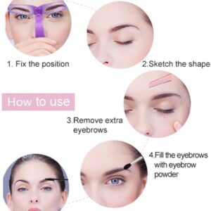 Eyebrow Stencils,Eyebrow Shaping Kit,Eyebrow Template，8 Styles Reusable Eyebrow Stencil with Handle and Strap, Washable