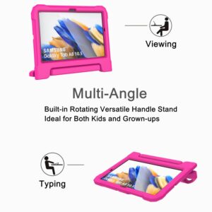 Kids Case for Samsung Galaxy Tab A8 10.5 inch (2022), - Shockproof Protection Case with Built-in Screen Protector Stand Tablet Cover (SM-X200/SM-X205/SM-X207) (Hot Pink)