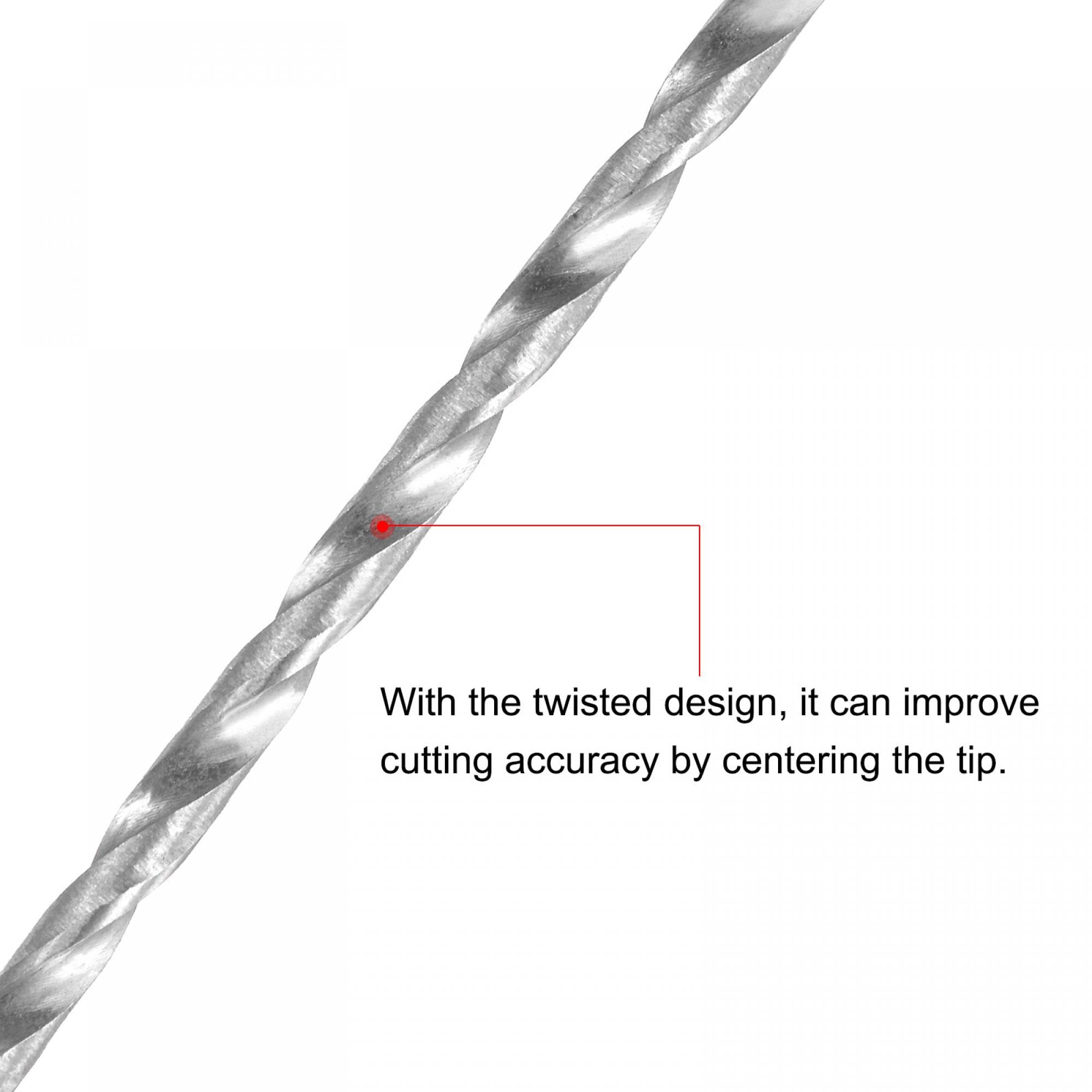 uxcell HSS(High Speed Steel) Extra Long Twist Drill Bits, 2.5mm Drill Diameter 250mm Length 6 Pcs