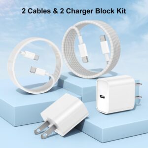 New iPhone 15 16 Chargers Fast Charging, 2Pack 20W USB C Wall Charger for iPhone 16 Pro Max with 3Pack [10FT+6FT+3FT] USB C to USB C Cable Compaitble with Apple 16/16 Plus/15/15 Pro Max/iPad Pro