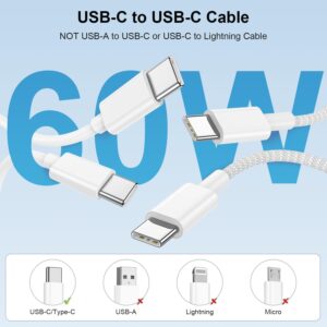 New iPhone 15 16 Chargers Fast Charging, 2Pack 20W USB C Wall Charger for iPhone 16 Pro Max with 3Pack [10FT+6FT+3FT] USB C to USB C Cable Compaitble with Apple 16/16 Plus/15/15 Pro Max/iPad Pro