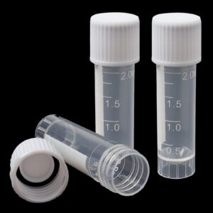 qfeley 100 pack 2 ml plastic vials self standing cryogenic vial lab small lab vial plastic vial seal cap container for laboratory school