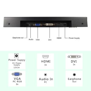 FanyiTek 12.1inch 800x600 700nit TFT Industrial Touchscreen Monitor,with HD-MI VGA DVI port,Dual Speaker