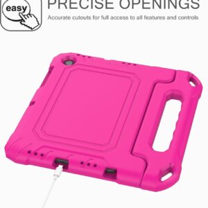 Kids Case for Samsung Galaxy Tab A8 10.5 inch (2022), - Shockproof Protection Case with Built-in Screen Protector Stand Tablet Cover (SM-X200/SM-X205/SM-X207) (Hot Pink)