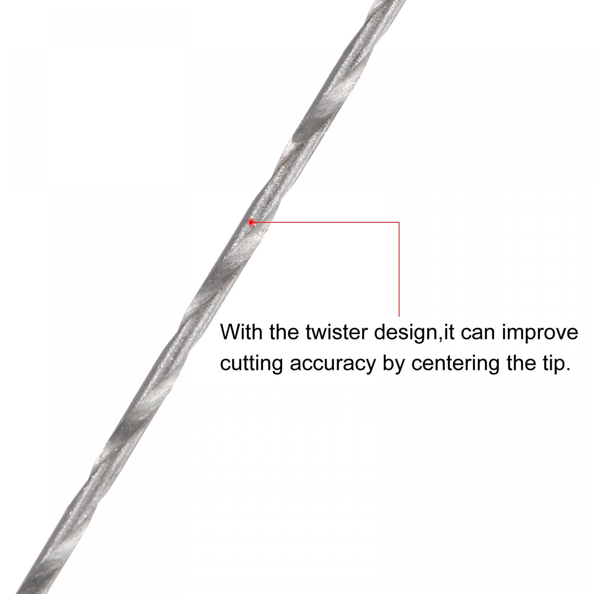 uxcell 5 Pcs 0.5mm Mini Micro Twist Drill Bits, High-Speed Steel Straight Shank Extra Long Drill Bit 80mm for Aluminum Alloy