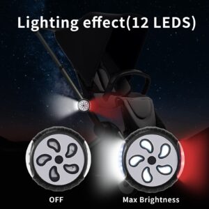 Stroller Safety Lights for Night,Vagocom LED Pram Pushchair Light See and be seen with The Stroller for Walking at Night,Suitable for All Strollers(2 Pack,Battery Included)