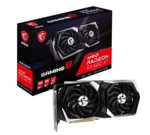 msi gaming radeon rx 6650 xt 128-bit 8gb gddr6 dp/hdmi dual torx 4.0 fans freesync vr ready oc graphics card (rx 6650 xt gaming x 8g)