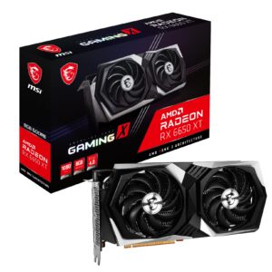 MSI Gaming Radeon RX 6650 XT 128-bit 8GB GDDR6 DP/HDMI Dual Torx 4.0 Fans FreeSync VR Ready OC Graphics Card (RX 6650 XT Gaming X 8G)