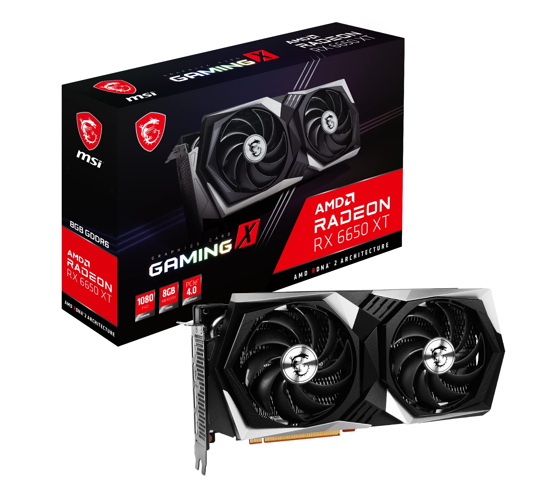 MSI Gaming Radeon RX 6650 XT 128-bit 8GB GDDR6 DP/HDMI Dual Torx 4.0 Fans FreeSync VR Ready OC Graphics Card (RX 6650 XT Gaming X 8G)