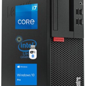 Lenovo ThinkCentre M910S Small Form Factor Desktop Computer - Intel i7-7700 Upto 4.2GHz, 16GB Ram, 512GB SSD, AC Wi-Fi, Bluetooth, VGA, DisplayPort, HDMI, DVD-RW, SD-Card - Windows 10 Pro (Renewed)