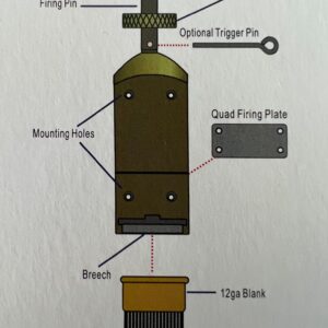 12 Gauge 4 Way Trip Wire Alarm Perimeter Defense Device 2.5 by Trip Alarm Co. (Olive Drab)