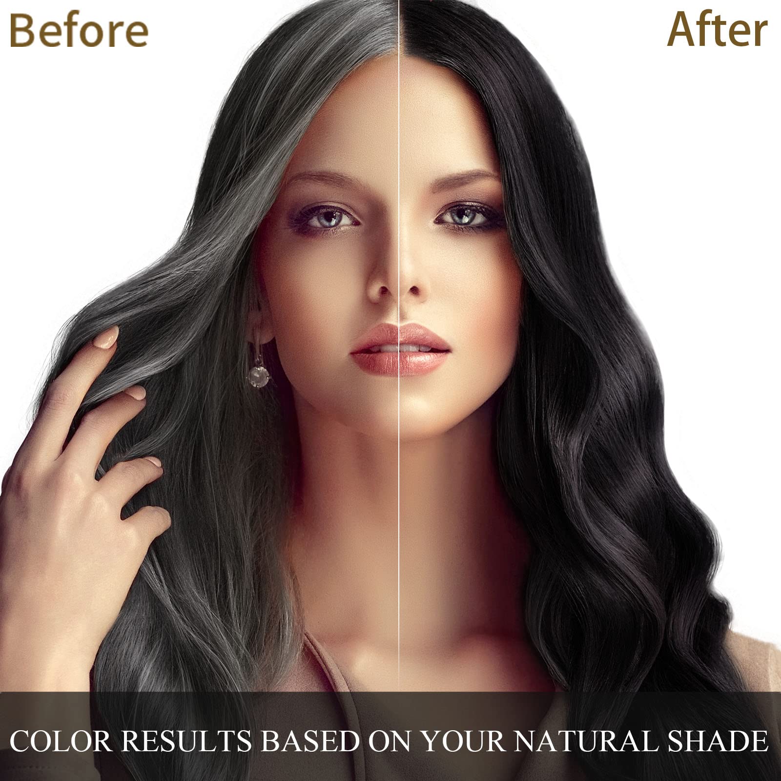 Ivnil Meidu Black Hair Dye Shampoo 3 in 1 Champu Para Canas Mujer Gray Hair Coverage for Women & Men Herbal Natural Plant Hair Dye Shampoo 500ml