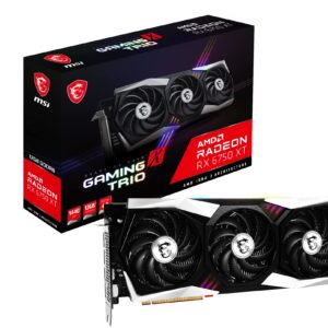 MSI Gaming Radeon RX 6750 XT 192-bit 12GB GDDR6 DP/HDMI Triple Torx 4.0 Fans FreeSync DirectX 12 VR Ready OC Graphics Card (RX 6750 XT Gaming X Trio 12G)