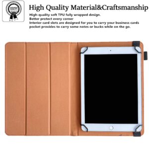 JZCreater 10 Inch Tablet Case, Universal 10 10.1 Inch Android Tablet Cover, Multi-Angle Viewing Stand Case for 9.5-10.5 Inch Tablet, Brown