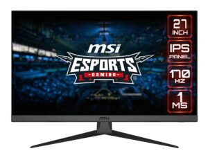 msi g2722, 27" gaming monitor, 1920 x 1080 (fhd), ips, 1ms, 170hz, freesync premium, hdmi, displayport, tilt, black