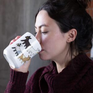 LookHUMAN Ceramic Goat Coffee Mug - Cute Baby Goat Mugs for Goat Lovers, Double-sided Print Goat Coffee Cup, Dishwasher Safe Novelty Coffee Mugs with Goat Design, Goat Lover Gifts Coffee Cups, 15oz