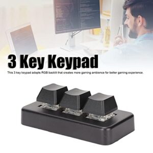 Kafuty-1 USB Mini 3 Key Keypad,3 Keys RGB Backlit Mechanical Gaming Keyboard for Computer,Programming Macro with Software OSU HID Standard Keyboard(Black)