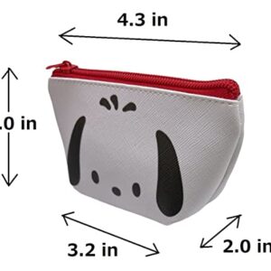 Sanrio Pochacco Face Boat Type Cosmetics Small Pouch Bag 4.3 in (W) × 3 in (H) × 2 in (D)