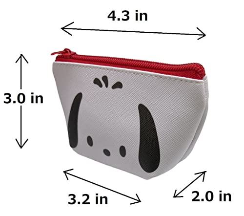 Sanrio Pochacco Face Boat Type Cosmetics Small Pouch Bag 4.3 in (W) × 3 in (H) × 2 in (D)