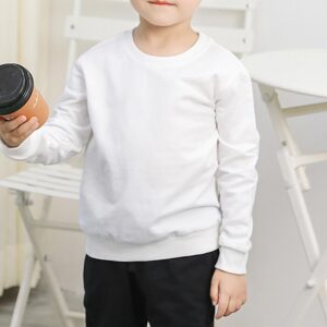 RUKOSU Toddler Kids Baby Boy Girl Long Sleeve Sweatshirt Casual Shirt Thin Pullover Infant Crewneck Sport Tops White 2T