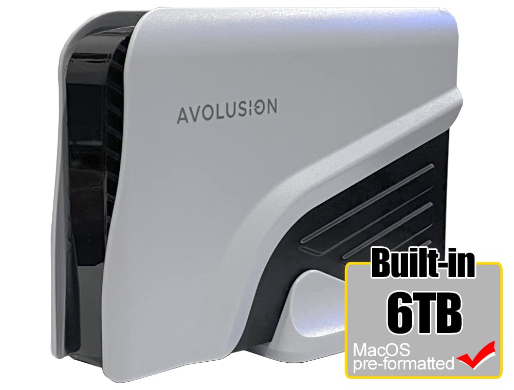 Avolusion PRO-Z Series 6TB USB 3.0 External Hard Drive for MacOS Devices, Time Machine (White) (Renewed)