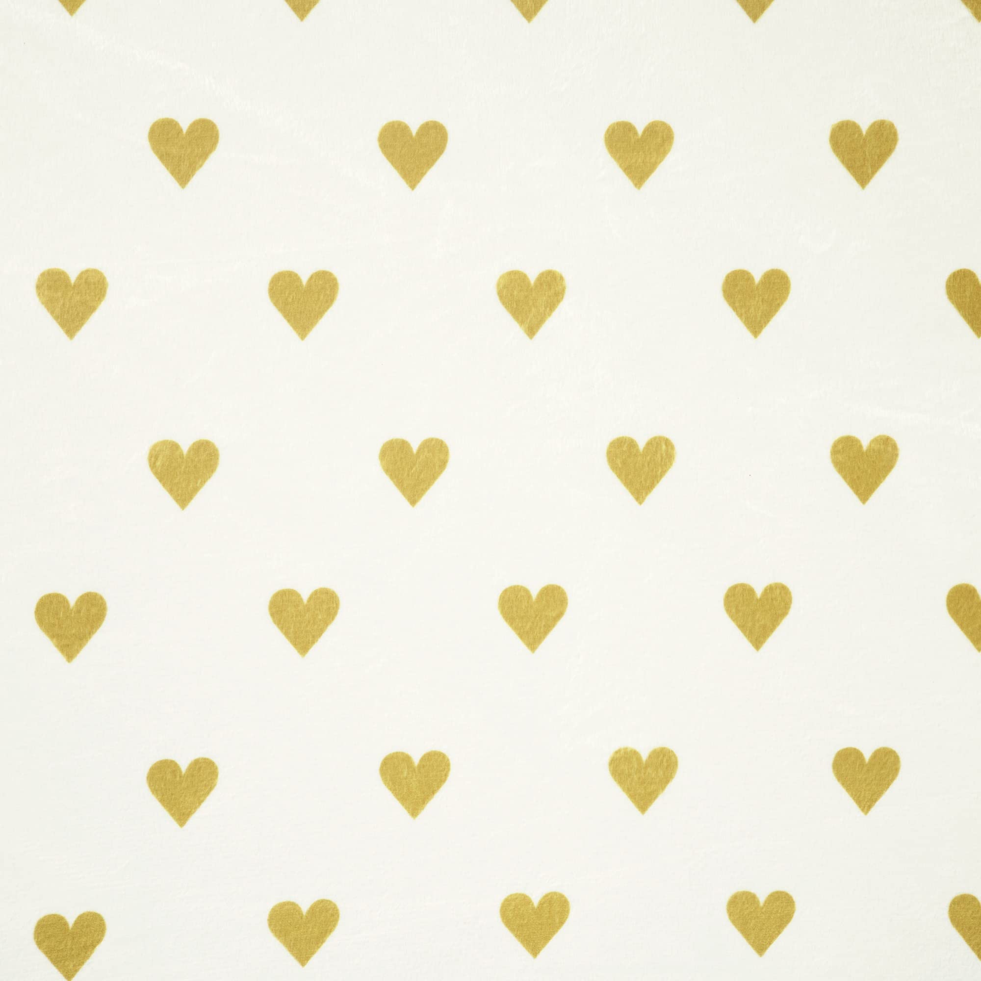 Lush Decor Baby Boho Metallic Hearts Allover Hearts Soft & Plush Fitted Crib Sheet, 52"x 28" x 9", White & Gold