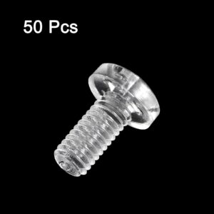 uxcell M6x12mm Plastic Phillips Bolts 50pcs PC Pan Head Machine Screws Transparent