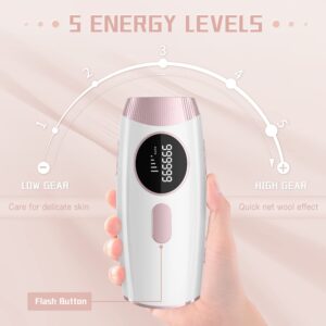 Laser Hair Removal for Women and Men At Home Permanent Hair Removal 999,999 Flashes Painless Hair Remover on Armpits Back Legs Arms Face