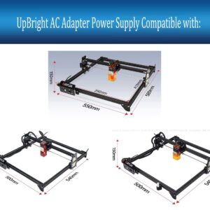 UpBright 24V AC/DC Adapter Compatible with ORTUR Laser Master 2 S2-SF LU4-SF LU4-LF LU2-2 CNC DIY Engraver 32-bit Engraving Cutting Machine OLM2-Pro-LF OLM2-Pro-SF 24VDC 2A Power Supply Cord Charger