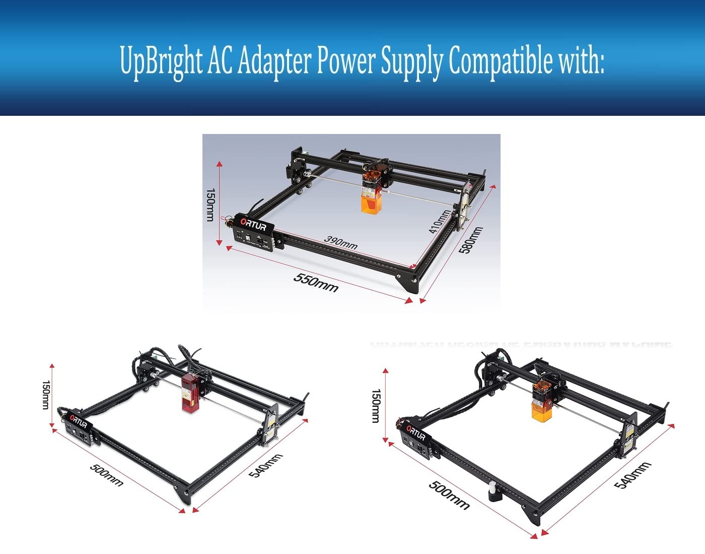 UpBright 24V AC/DC Adapter Compatible with ORTUR Laser Master 2 S2-SF LU4-SF LU4-LF LU2-2 CNC DIY Engraver 32-bit Engraving Cutting Machine OLM2-Pro-LF OLM2-Pro-SF 24VDC 2A Power Supply Cord Charger