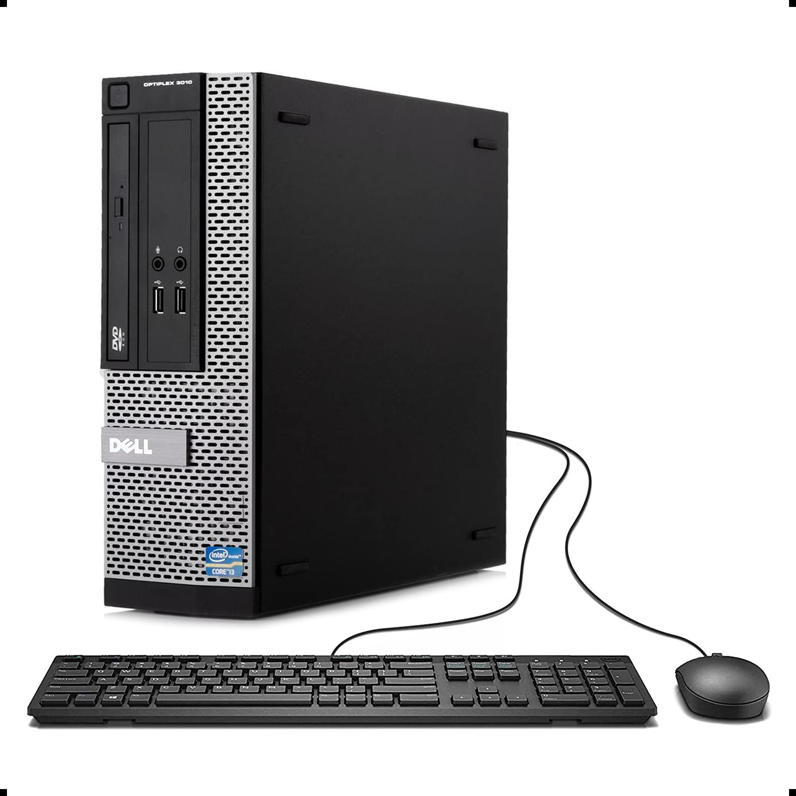 Dell OptiPlex 3010 SFF Business Desktop Computer PC, Intel Core i3-3220 3.3GHz, 8G DDR3, 256G SSD, DVDRW, WiFi, BT, HDMI, VGA, Windows 10 Pro 64 Bit-Language Supports English/Spanish/French(Renewed)