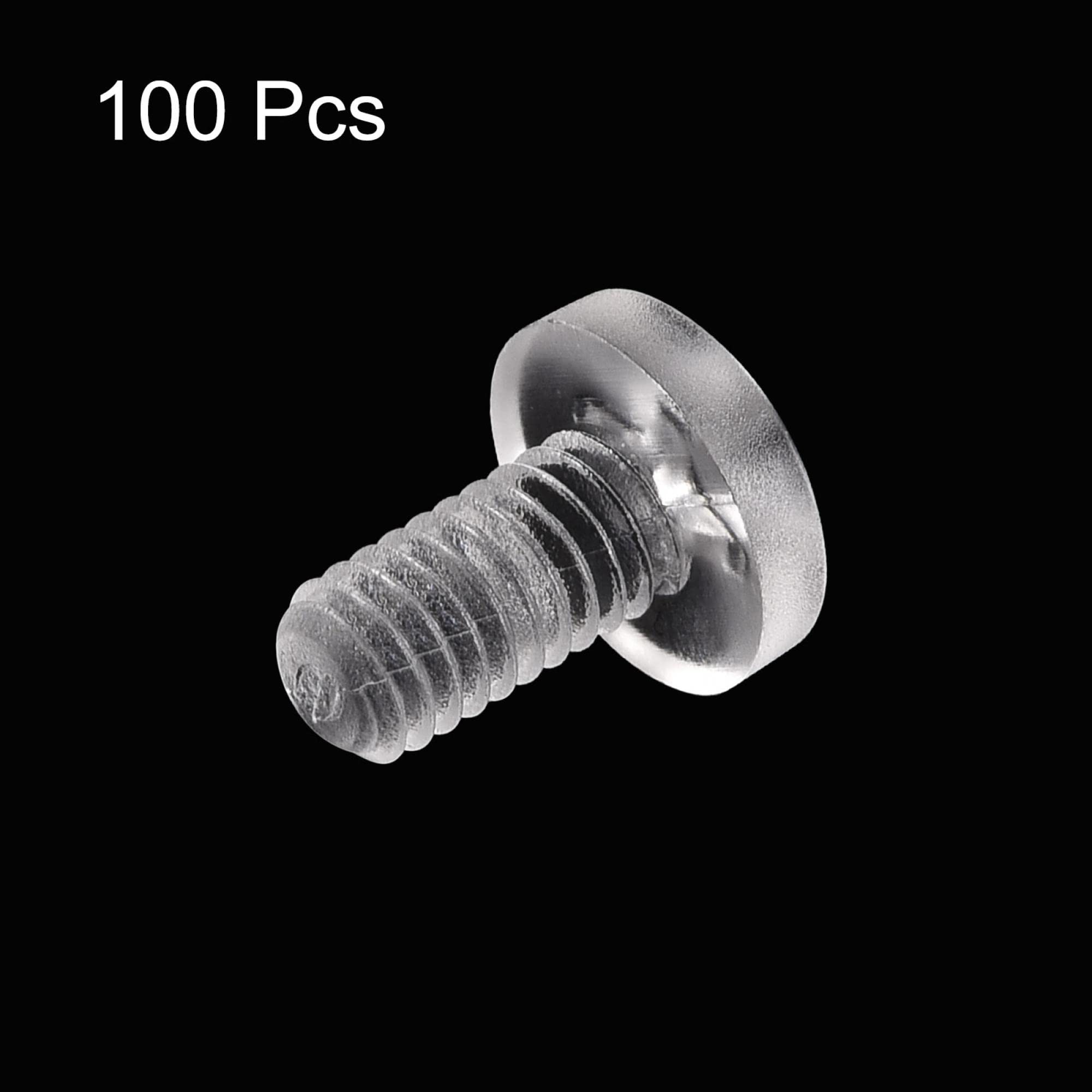 uxcell M4x8mm Plastic Phillips Bolts 100pcs PC Pan Head Machine Screws Transparent