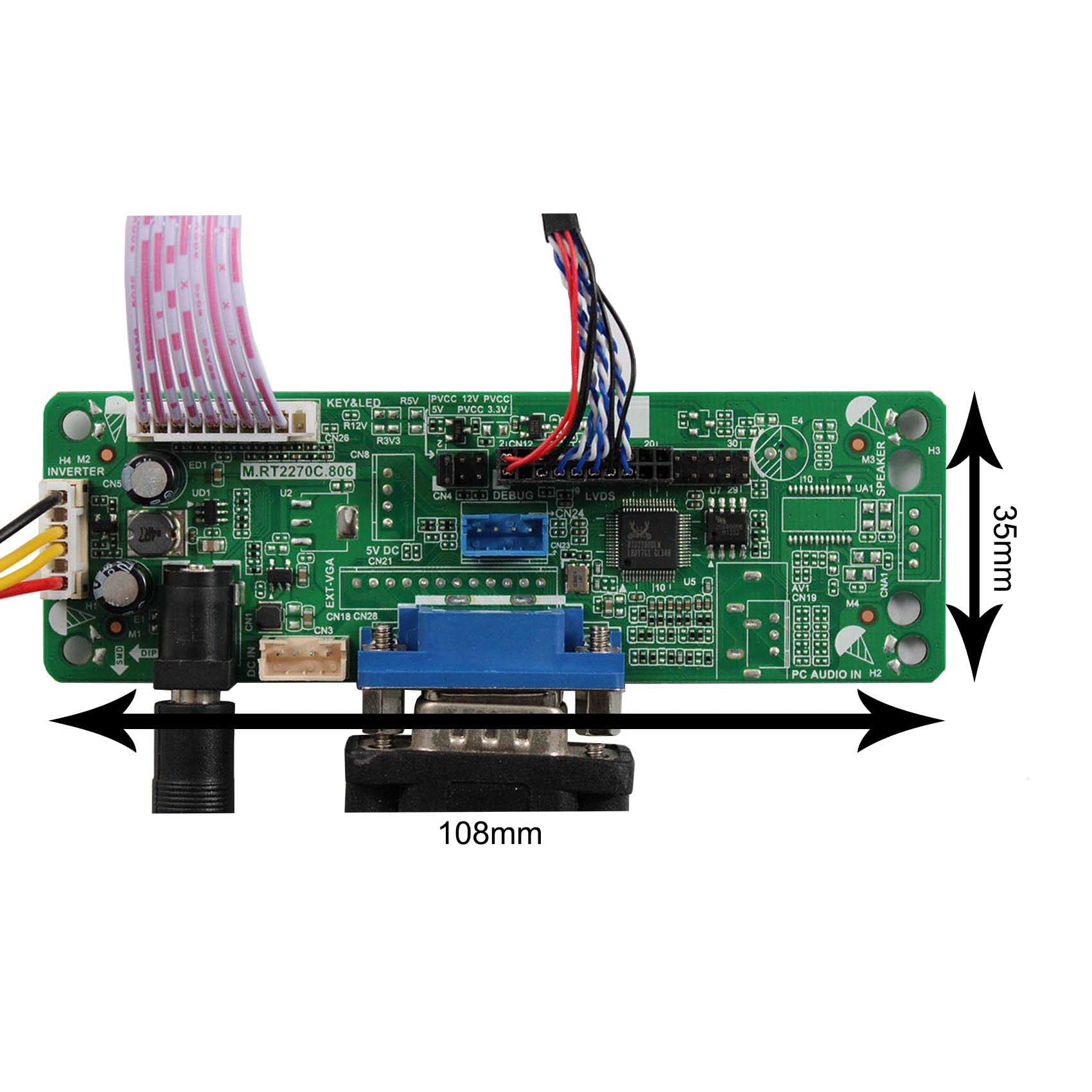 FanyiTek 15.4" 1280x800 TFT LCD Screen and VGA LVDs Controller Board 30pin