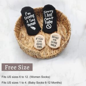 UAREHIBY Pregnancy Gift New Mom Gifts, Growing a Tiny Human Mom Socks & Baby Socks Gift - Mom to Be Gift Pregnant Women Gift Set, Best Gifts For Expecting Mom Mother's Day