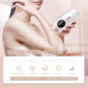 Laser Hair Removal for Women and Men At Home Permanent Hair Removal 999,999 Flashes Painless Hair Remover on Armpits Back Legs Arms Face