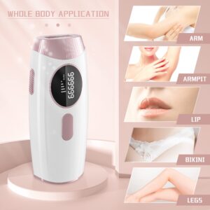 Laser Hair Removal for Women and Men At Home Permanent Hair Removal 999,999 Flashes Painless Hair Remover on Armpits Back Legs Arms Face