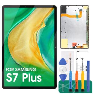 for galaxy tab s7+ screen for galaxy tab s7 plus lcd replacement for galaxy tab s7 plus display for tab s7 plus digitizer for sm-t970 screen touch assembly repair tools