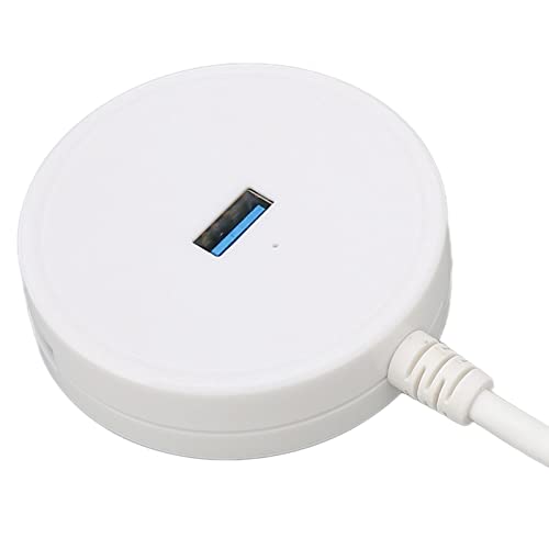 USB 3.0 Hub, 4 Port Hub 5Gbps Transmission White Plug and Play for Windows for OS X for Linux