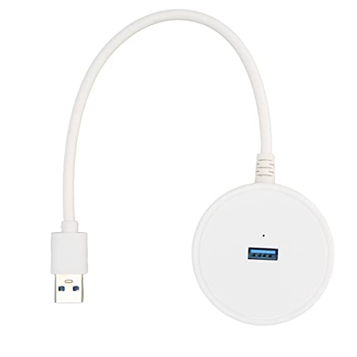 USB 3.0 Hub, 4 Port Hub 5Gbps Transmission White Plug and Play for Windows for OS X for Linux