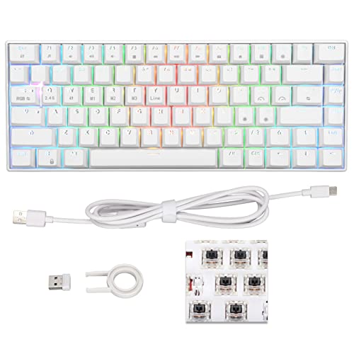 Gaming Keyboard, Wired Type C Mechanical Keyboard 82 Keys Ergonomic Design for Desktop Computer for