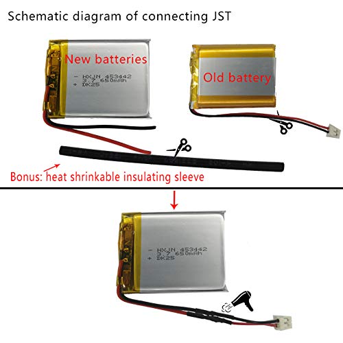 HXJNLDC DC 3.7V 800mAh 603040 Rechargeable Lithium Polymer Replacement Battery for DIY 3.7-5V Electronic Product