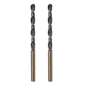 focmkeas 2 pcs 12mm twist drill bit high speed steel 4341 straight shank gold and black coated drilling bits for home improvment diy, metal/wood/plastic